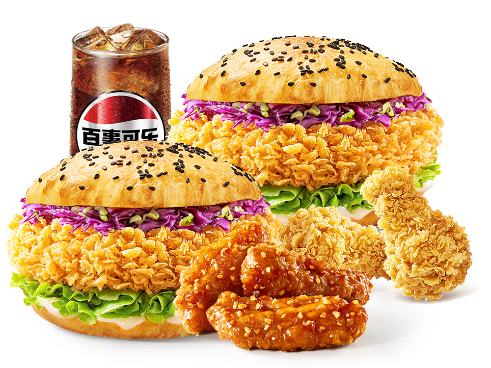 [餐饮单品]-塔斯汀-【超值尝新】肉肉肠双堡5件套